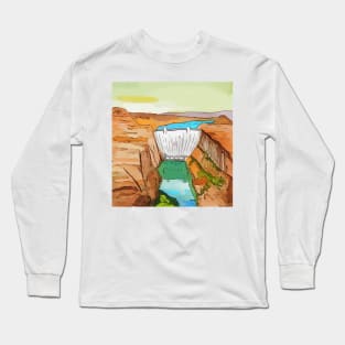 Hoover Dam on the Colorado River, on the Nevada-Arizona border Long Sleeve T-Shirt